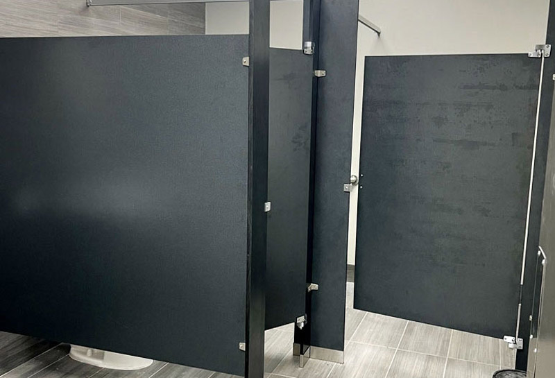 coke bathroom partition job